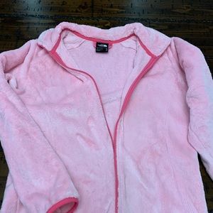 Pink Fuzzy North Face Jacket